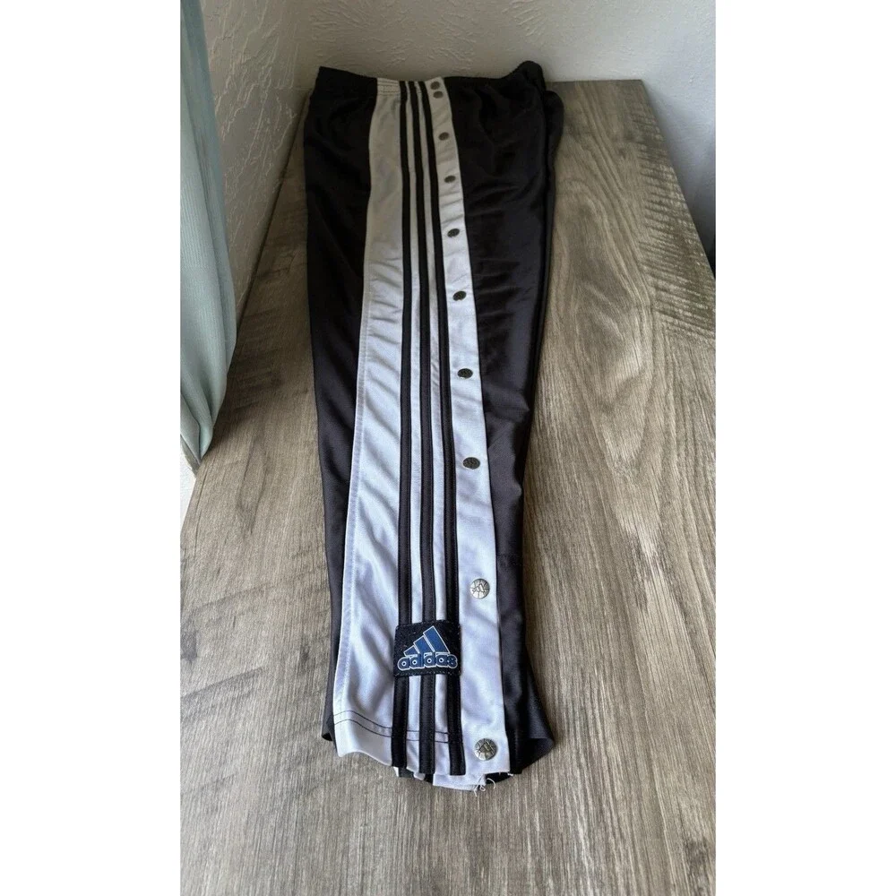 Adidas Unisex Vintage Y2K Black & White Tear Away Track Pants Size Small